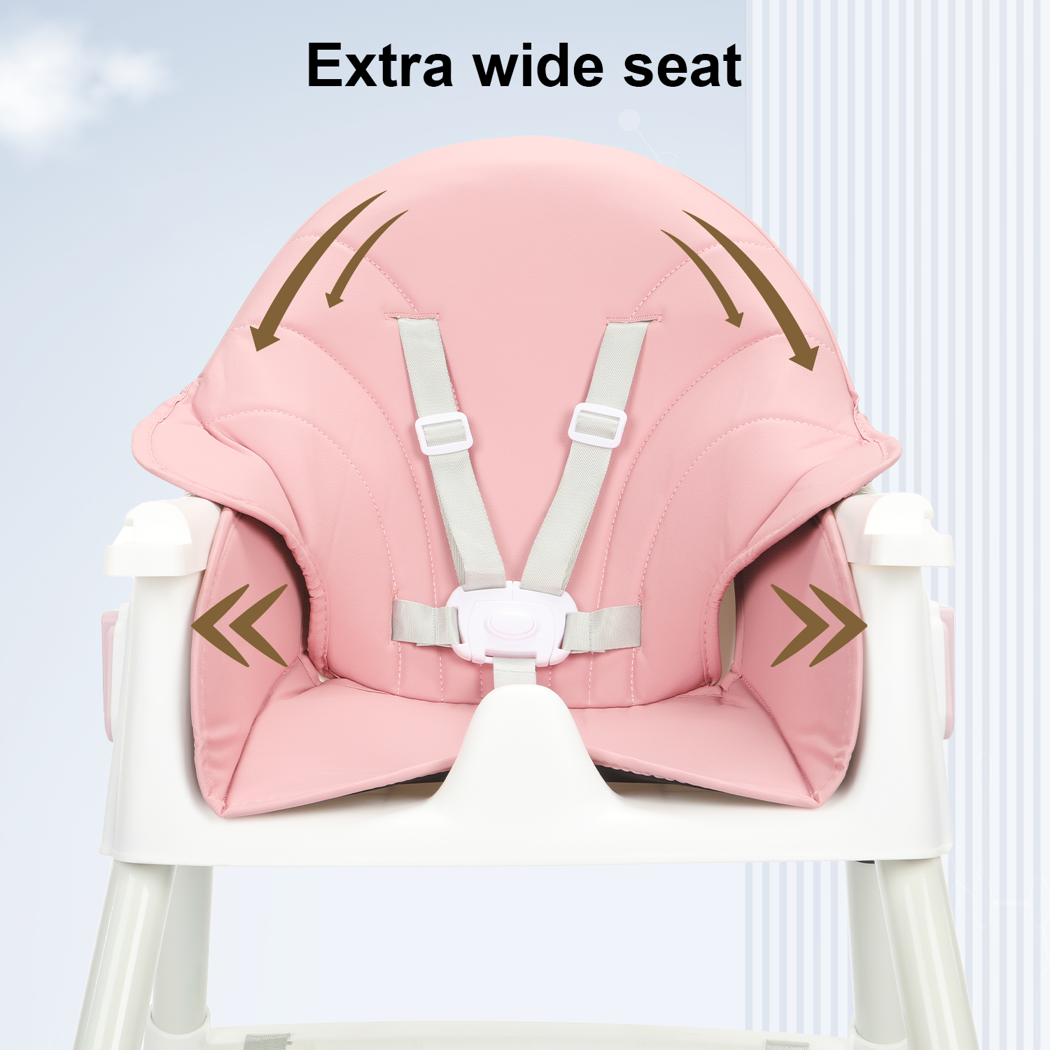 Foldable Baby High Chair Feeding Chair With Recline Backrest Detachable Trays - Picture 8 of 23