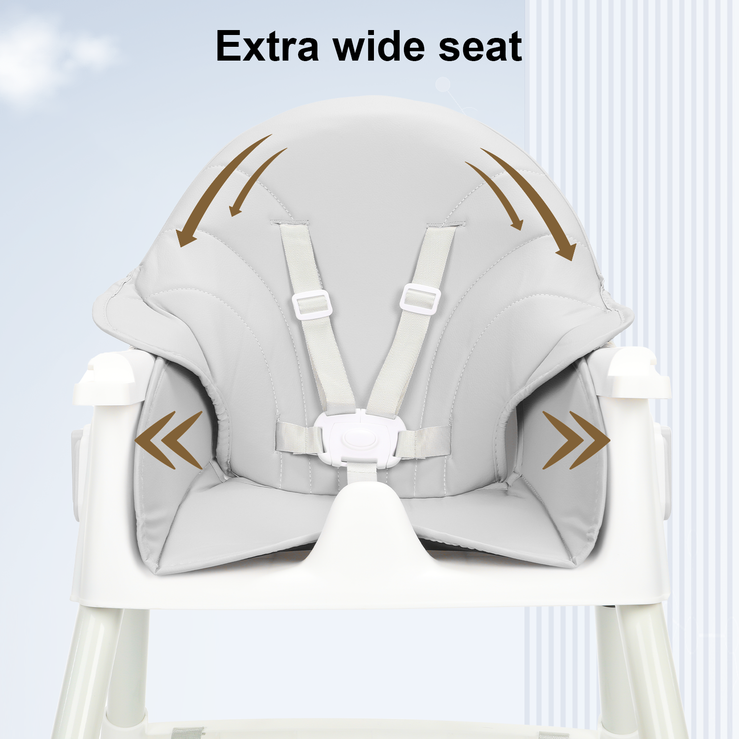Foldable Baby High Chair Feeding Chair With Recline Backrest Detachable Trays - Picture 19 of 23