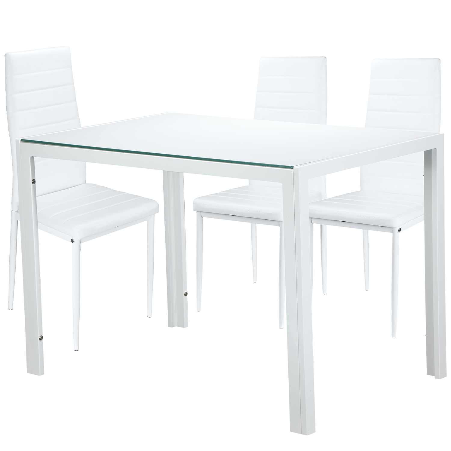 Black/White Dining Table , 4/6PCS Padded Chairs Home Kitchen Furniture Set HOT - Picture 21 of 26
