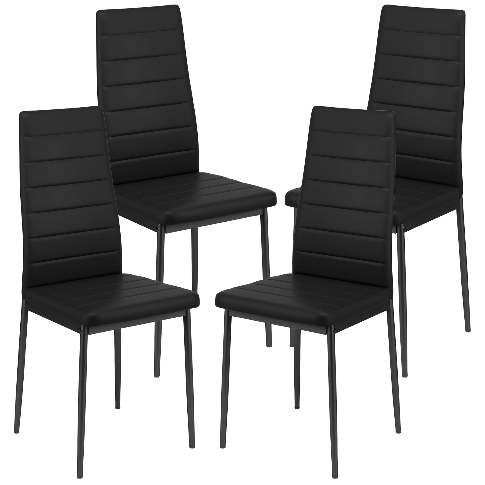 Black/White Dining Table , 4/6PCS Padded Chairs Home Kitchen Furniture Set HOT - Picture 24 of 26