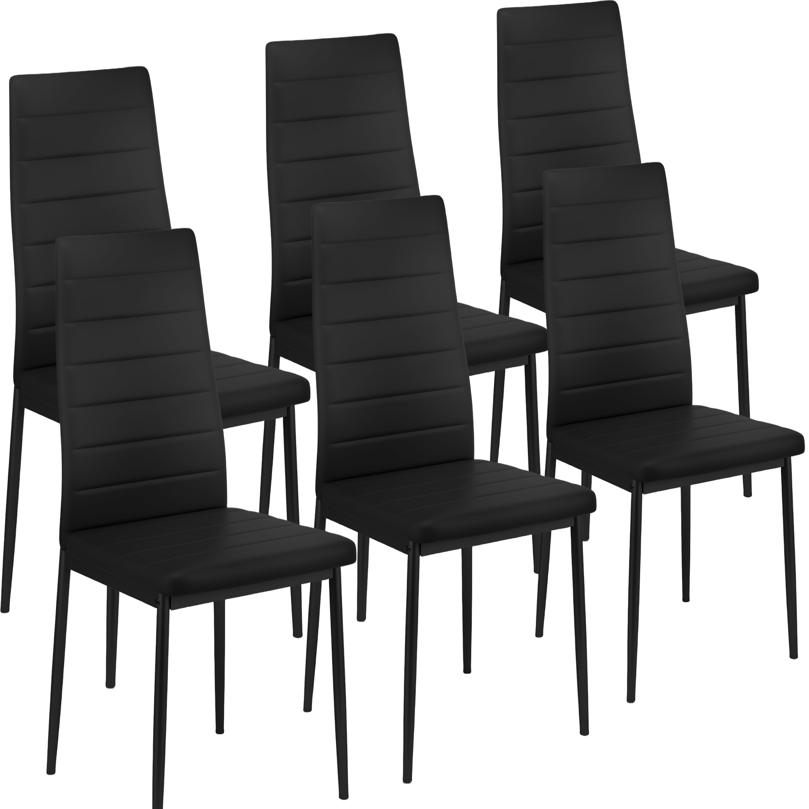 Black/White Dining Table , 4/6PCS Padded Chairs Home Kitchen Furniture Set HOT - Picture 26 of 26