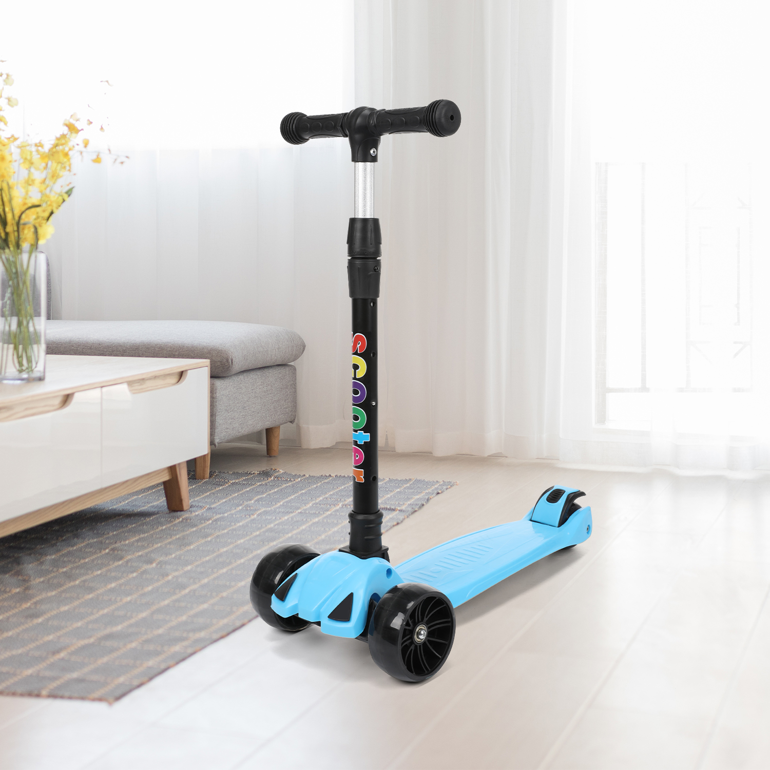 Faltbar Kinder Roller LED Räder Kinderscooter Dreiradscooter Scooter Cityroller