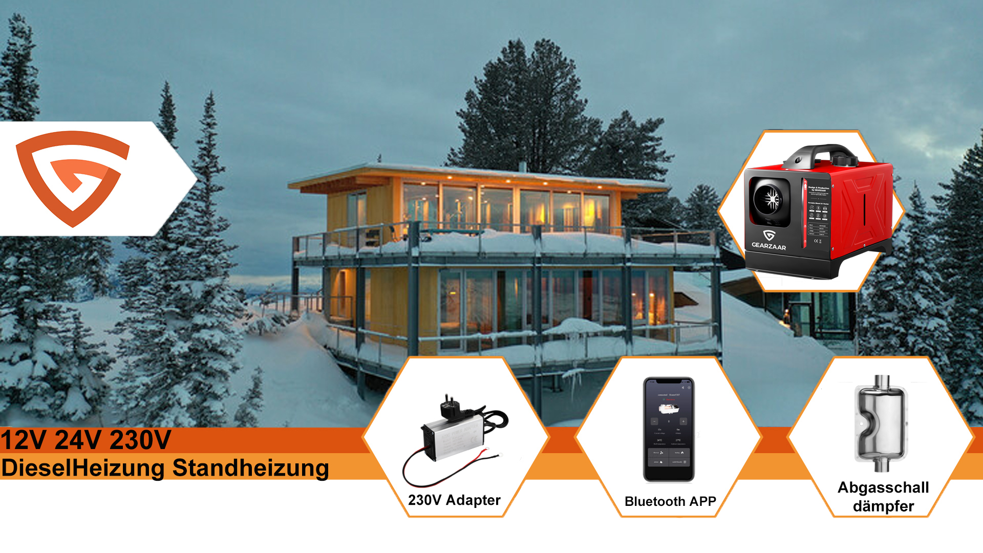 ShockFlo 12V 8kW Diesel Standheizung – Mit LCD-Display & Fernbedienung, Für Auto, Wohnmobil, Boot & LKW