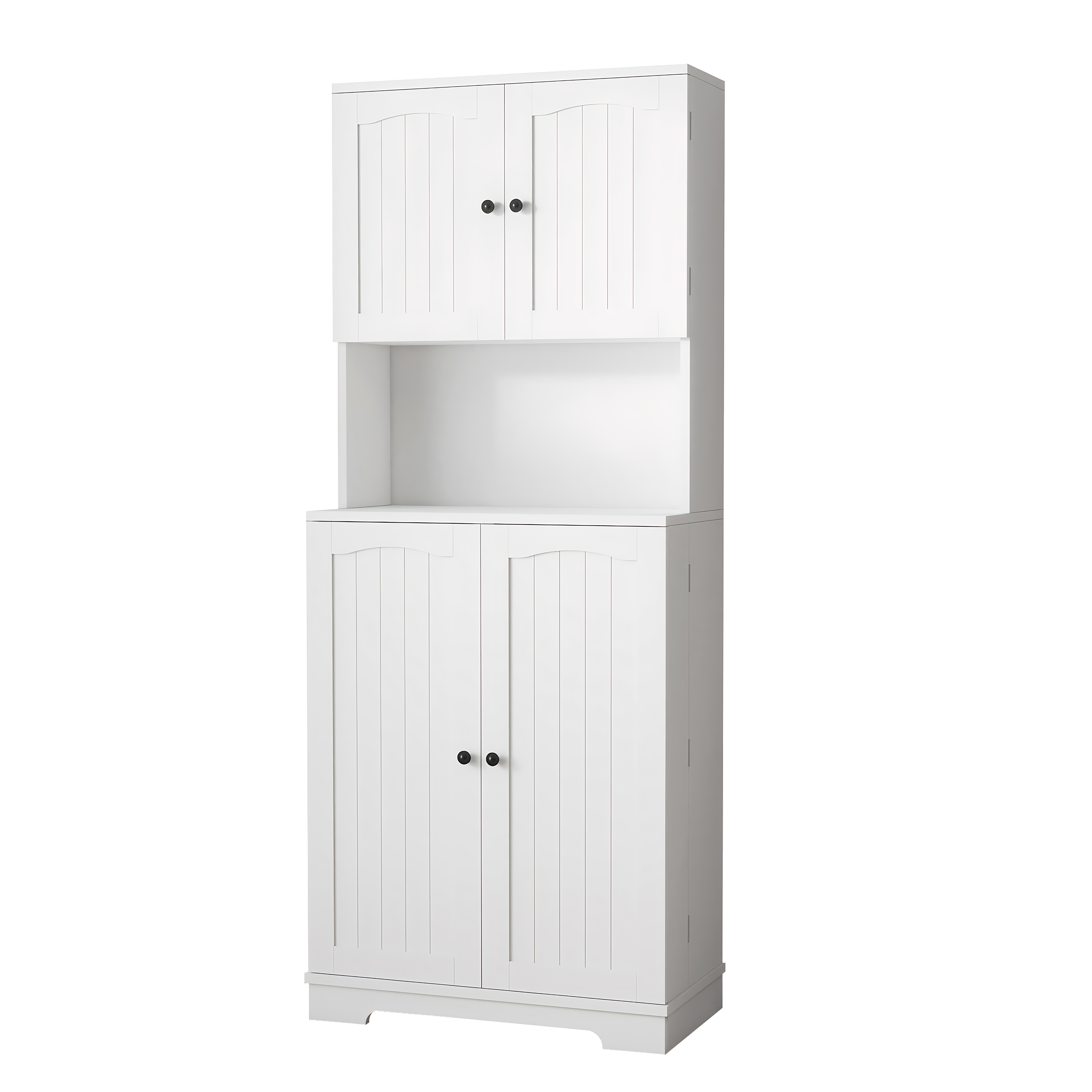 Tall Kitchen Cupboard with 4Door and Door Shelves Pantry Cupboard w/ Counter Top